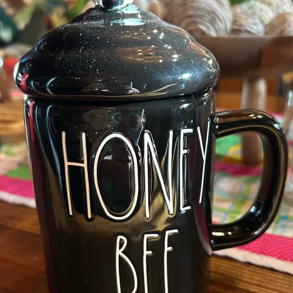 Rae Dunn Black Artisan Mug with Lid